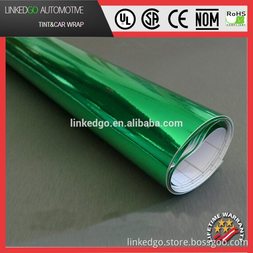 High quality Chrome Green Mirror vinyl sticker 1.52*30M Self adhesive Sticker Car Wrapping